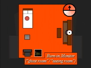 Burn-in Monitor, showing the 'ghost room / testing room'