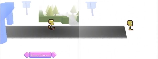 Left: Naul outside of Even Care - Right: 'The game is apparently unfinished because there's nothing over here.'