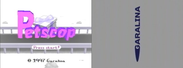 Petscop title screen and Garalina logo