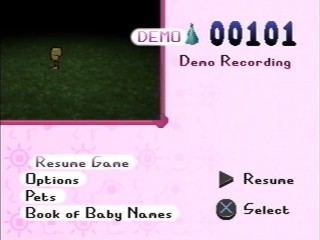 Demo Recording of Belle at the pause menu without a 'Quit Game' option